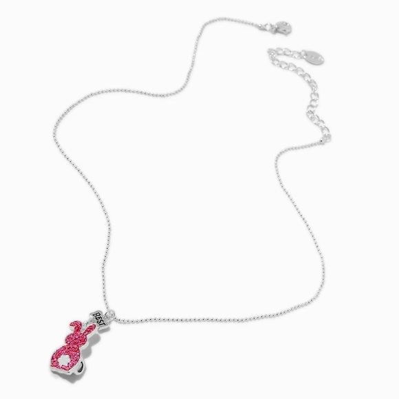 Claire's Pink and Silver-tone Best Friends Bunny Tail Necklaces- 2 Pack - Picture 2 of 9